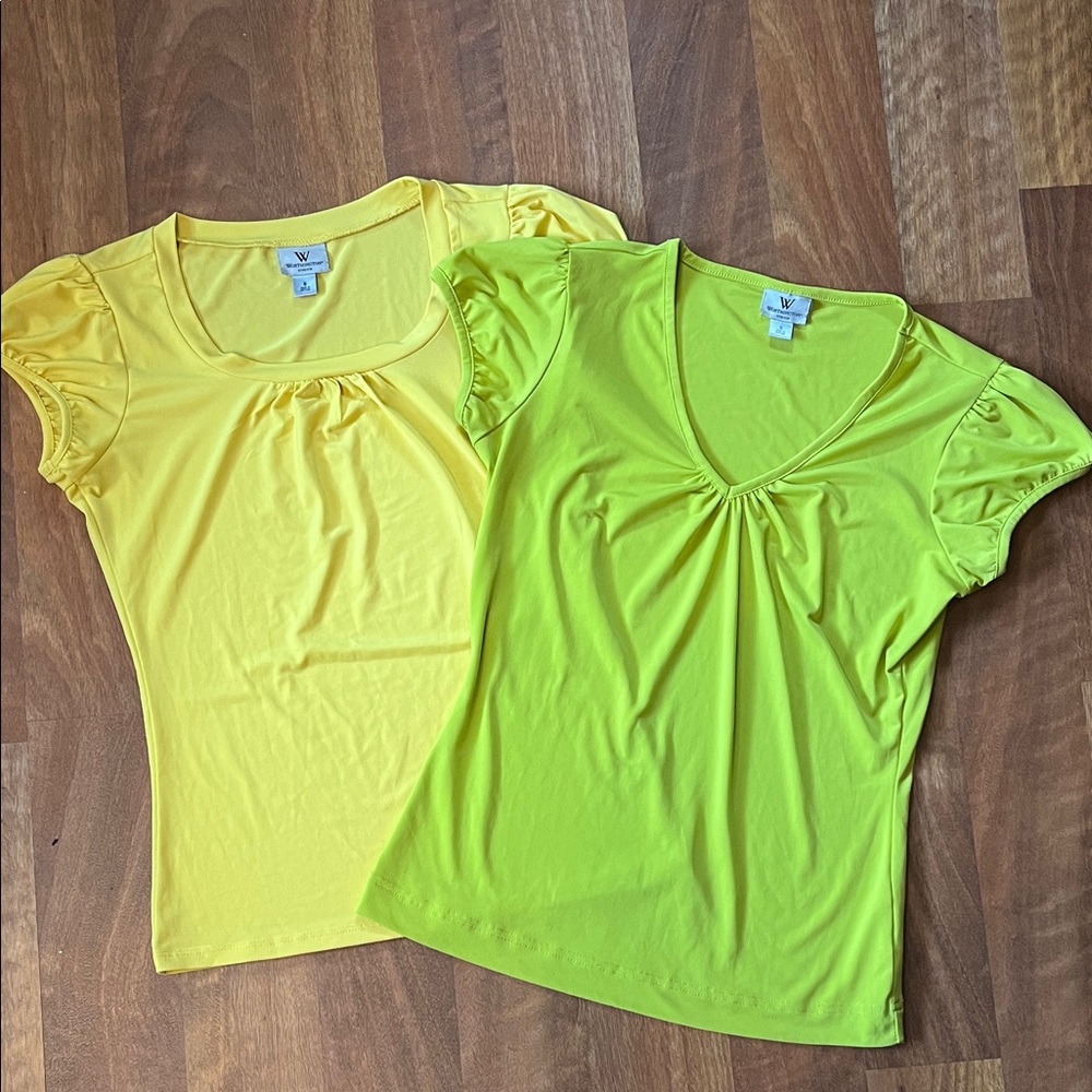 Like new Worthington Short Sleeve Tops in Yellow and Lime